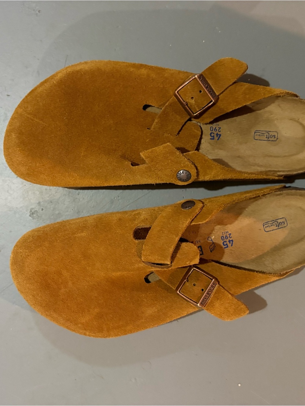 Birkenstock Men's Suede Boston clogs in light brown suede leather